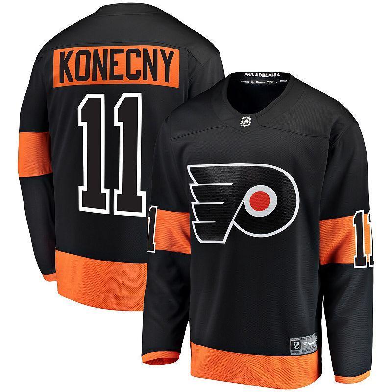 Mens Fanatics Branded Travis Konecny Black Philadelphia Flyers Alternate Breakaway Player Jersey Product Image