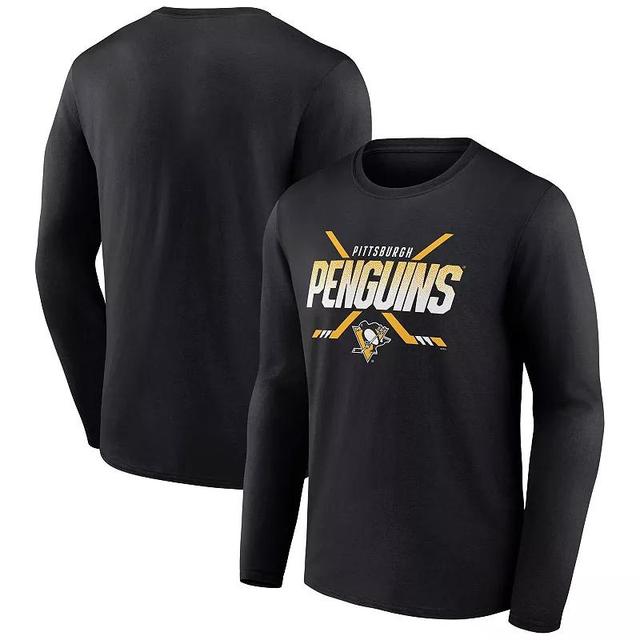 Mens Fanatics Branded Pittsburgh Penguins Covert Long Sleeve T-Shirt Product Image