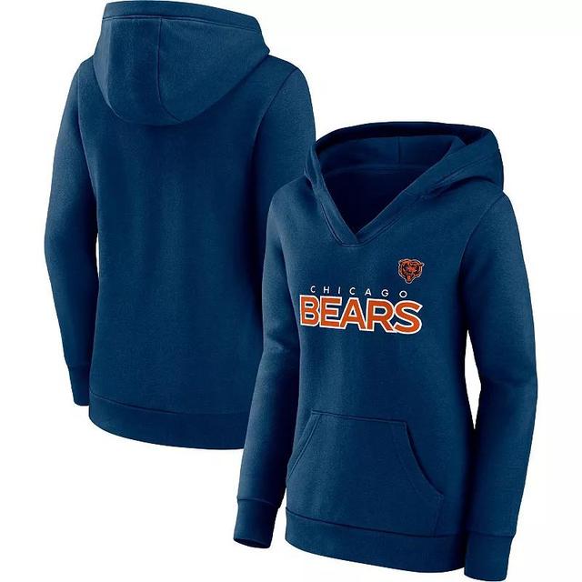 Womens Fanatics Branded Chicago Bears Checklist Crossover V-Neck Pullover Hoodie Blue Product Image