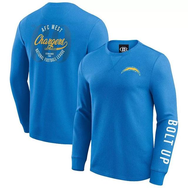 Mens Darius Rucker Collection by Fanatics Powder Blue Los Angeles Chargers Washed Waffle-Knit Long Sleeve T-Shirt Product Image