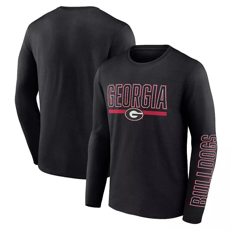 Mens Profile Black Georgia Bulldogs Big and Tall Two-Hit Graphic Long Sleeve T-shirt Product Image