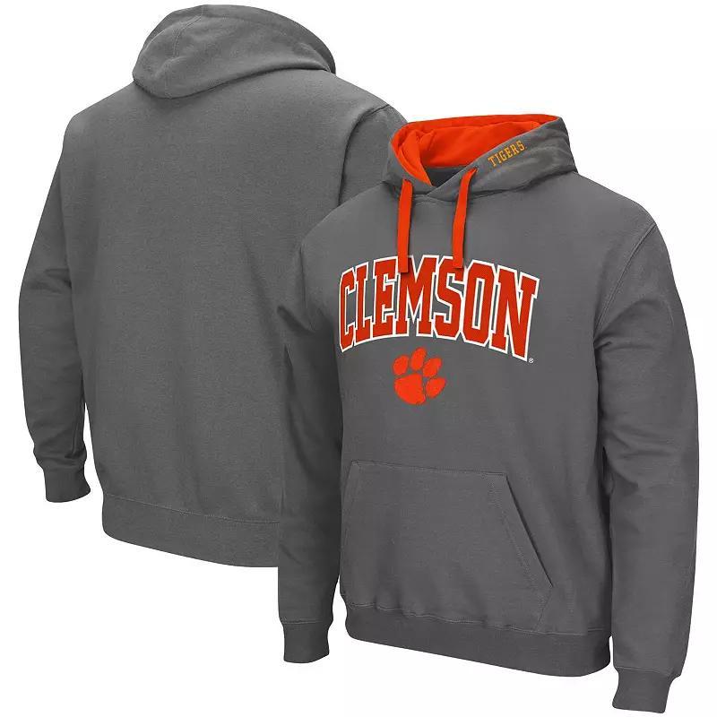 Mens Colosseum Charcoal Clemson Tigers Big & Tall Arch & Logo 2.0 Pullover Hoodie Grey Product Image