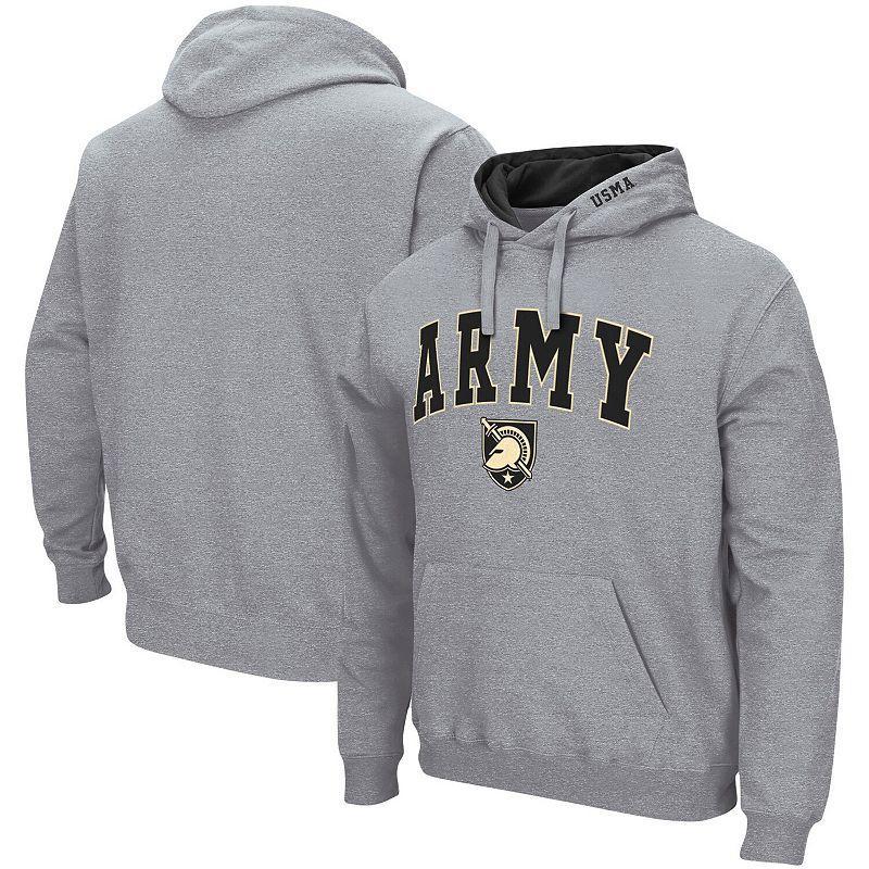 Mens Colosseum Heathered Gray Army Black Knights Arch & Logo 3.0 Pullover Hoodie Grey Product Image