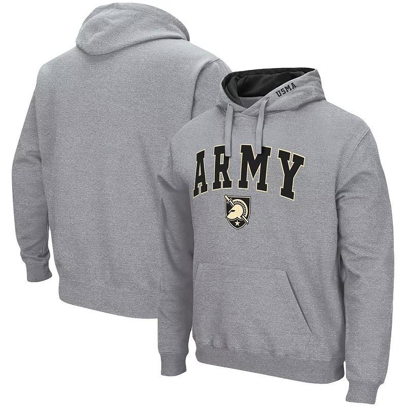 Mens Colosseum Heathered Gray Army Black Knights Arch & Logo 3.0 Pullover Hoodie Grey Product Image