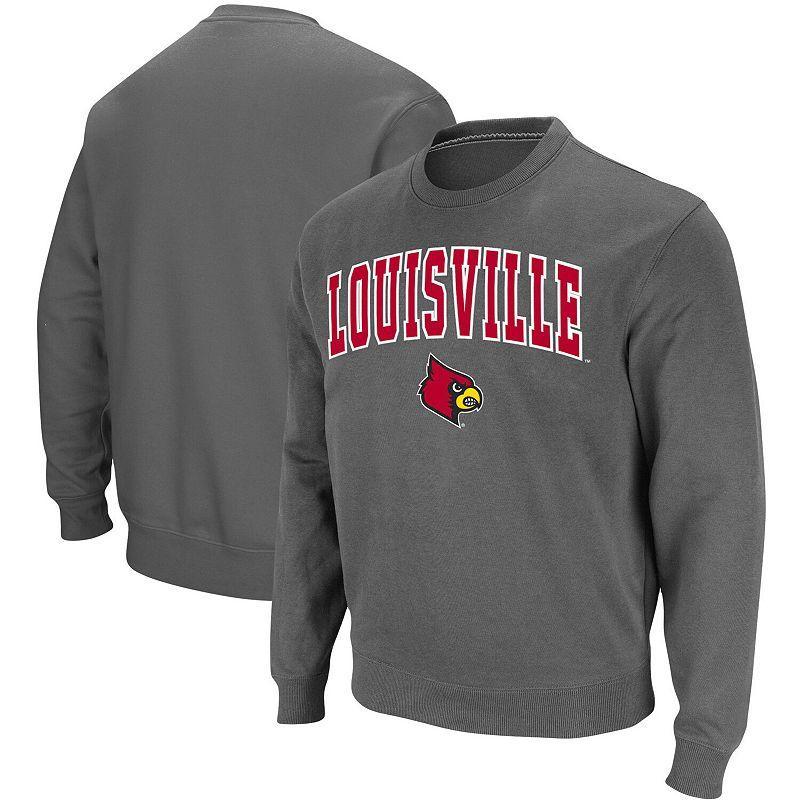 Colosseum Mens Louisville Cardinals Arch and Logo Crew Neck Sweatshirt Product Image