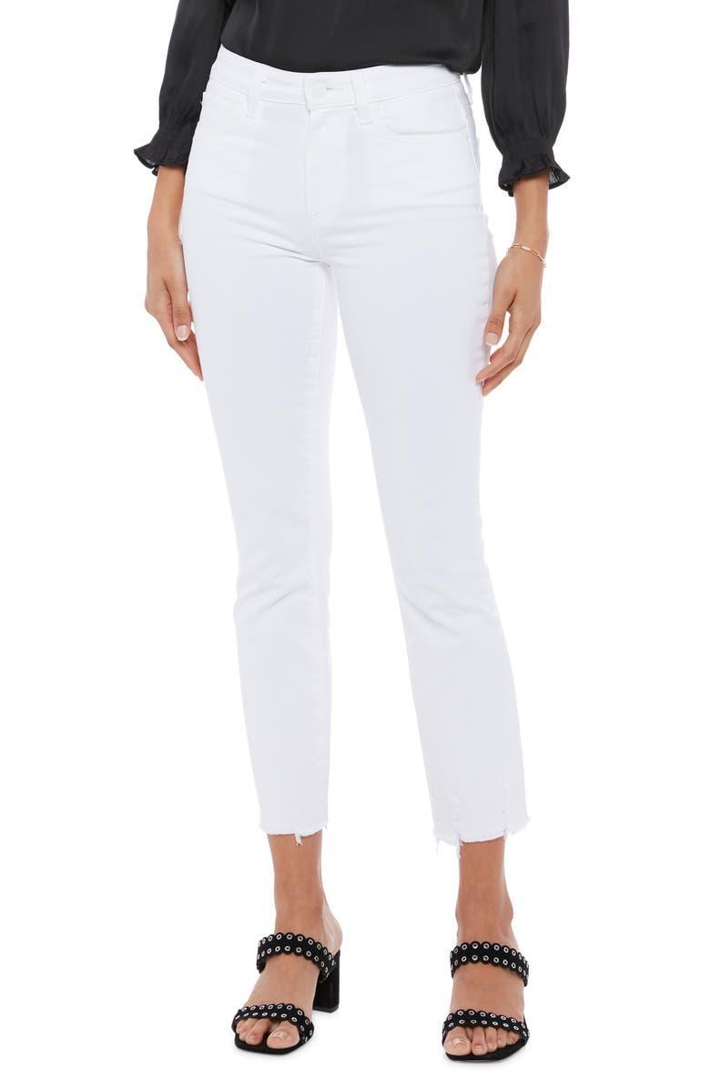 PAIGE Cindy Raw Hem Ankle Jeans in Crisp White Female product image