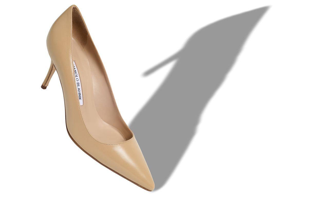 BB 70 Brown Leather Pointed Toe Pumps Product Image