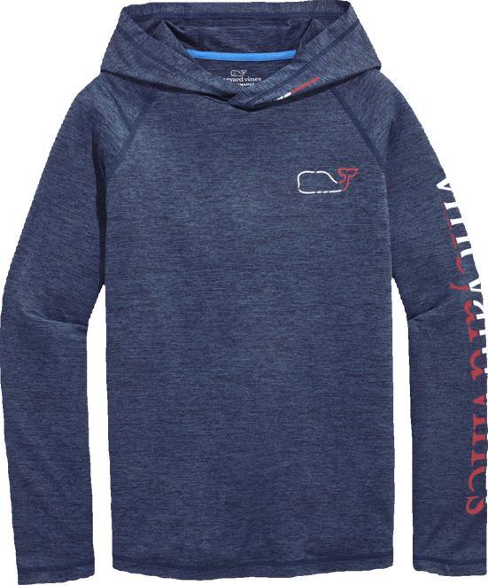 On-The-Go Whale Outline Long-Sleeve Harbor Performance Hoodie Tee Product Image