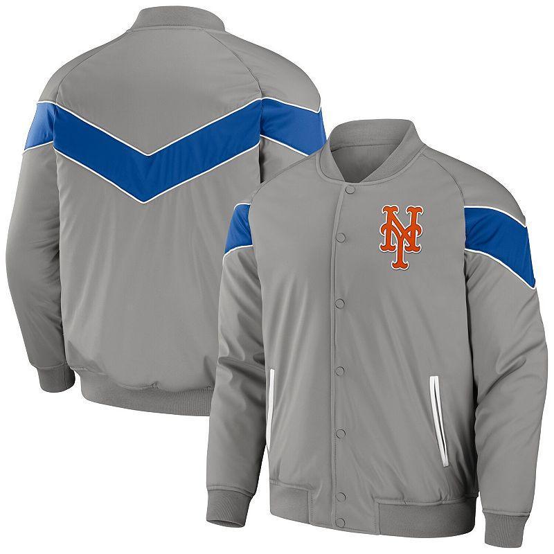 Mens Darius Rucker Collection by Fanatics Gray New York Mets Baseball Raglan Full-Snap Jacket Product Image