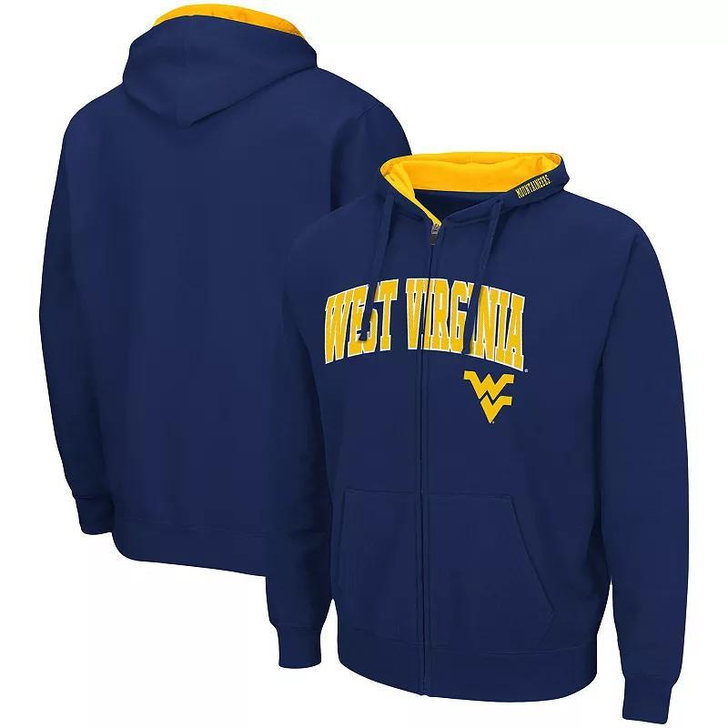 Mens Colosseum West Virginia Mountaineers Arch & Logo 3.0 Full-Zip Hoodie Blue Product Image