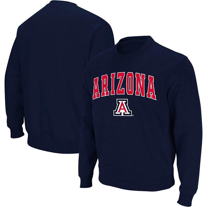 Mens Colosseum Navy Gonzaga Bulldogs Arch & Logo Crew Neck Sweatshirt Zag Blue Product Image