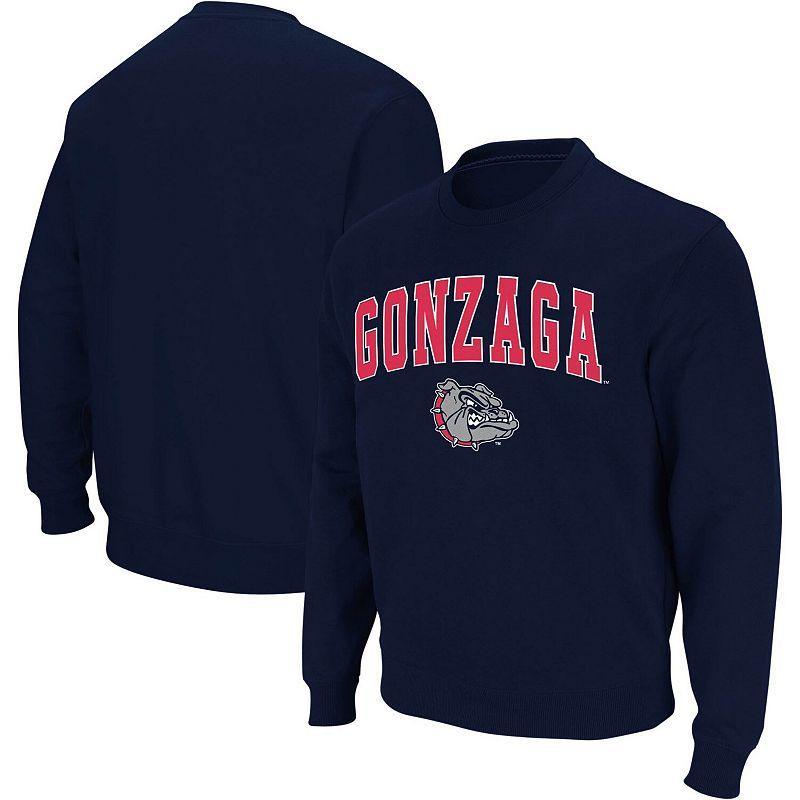 Mens Colosseum Navy Gonzaga Bulldogs Arch & Logo Crew Neck Sweatshirt Zag Blue Product Image