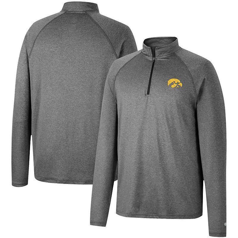 Mens Colosseum Heathered Gray Iowa Hawkeyes Earth First Raglan Quarter-Zip Windshirt Product Image