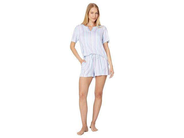 Tommy Bahama Short Sleeve Short PJ Set Stripe) Women's Pajama Sets Product Image