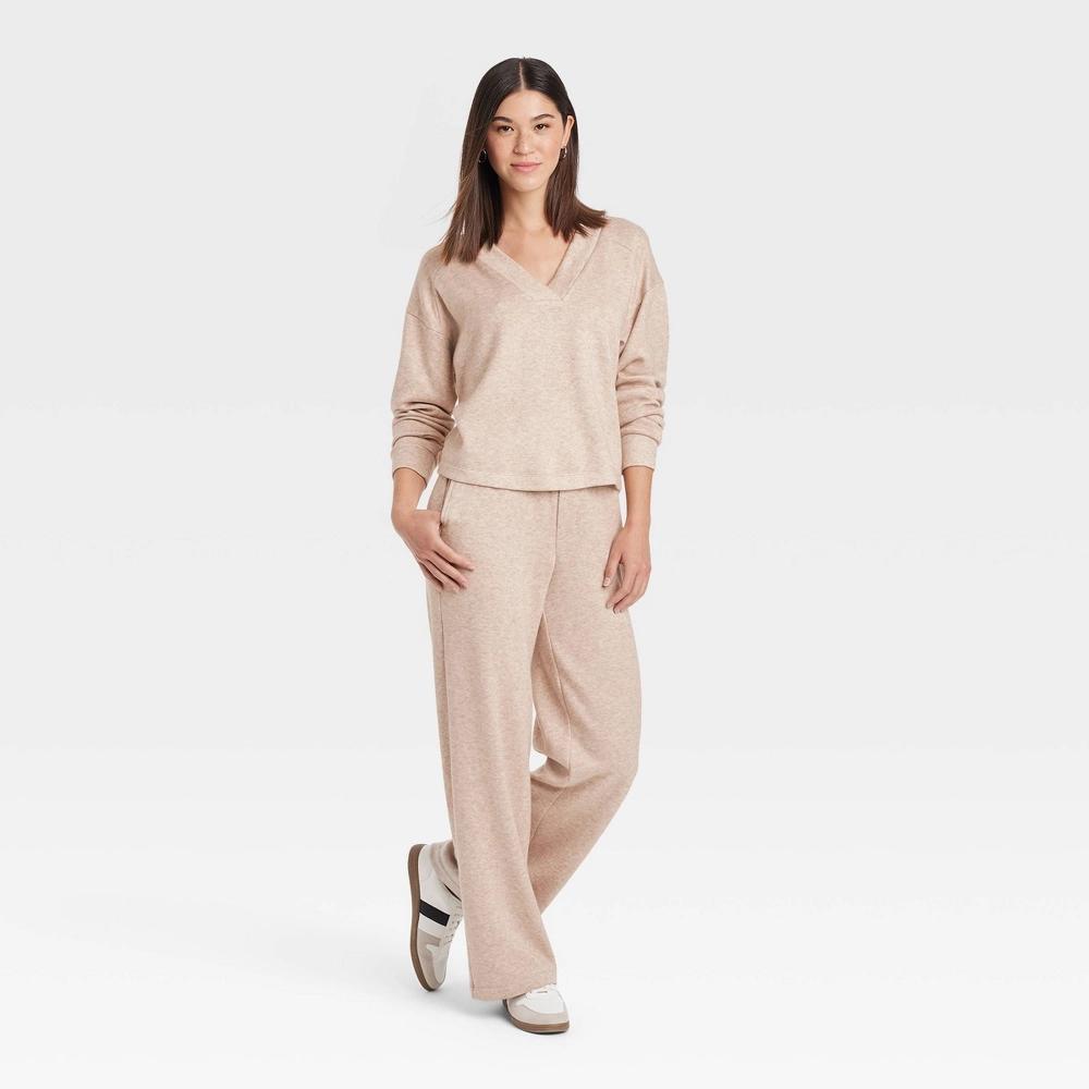 Women's Leisure Studio Knit Sweatshirt - Universal Thread™ Oatmeal XS Product Image