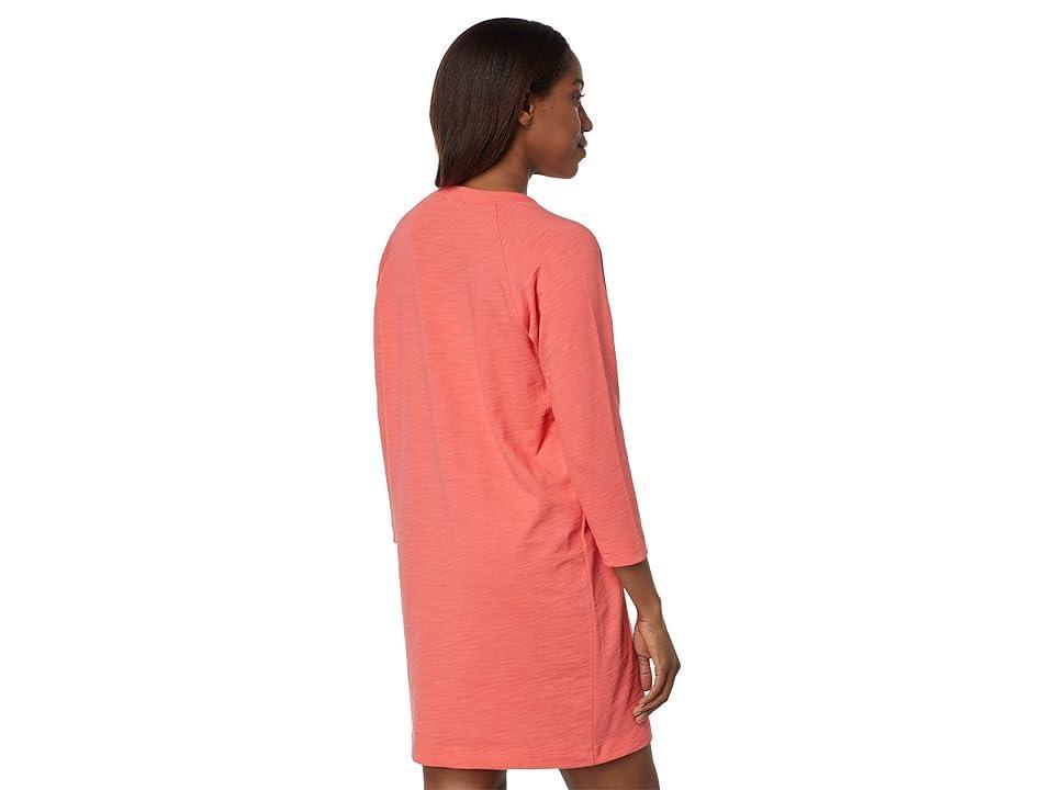 Lilla P 3/4 Sleeve Henley Dress (Punch) Women's Clothing Product Image