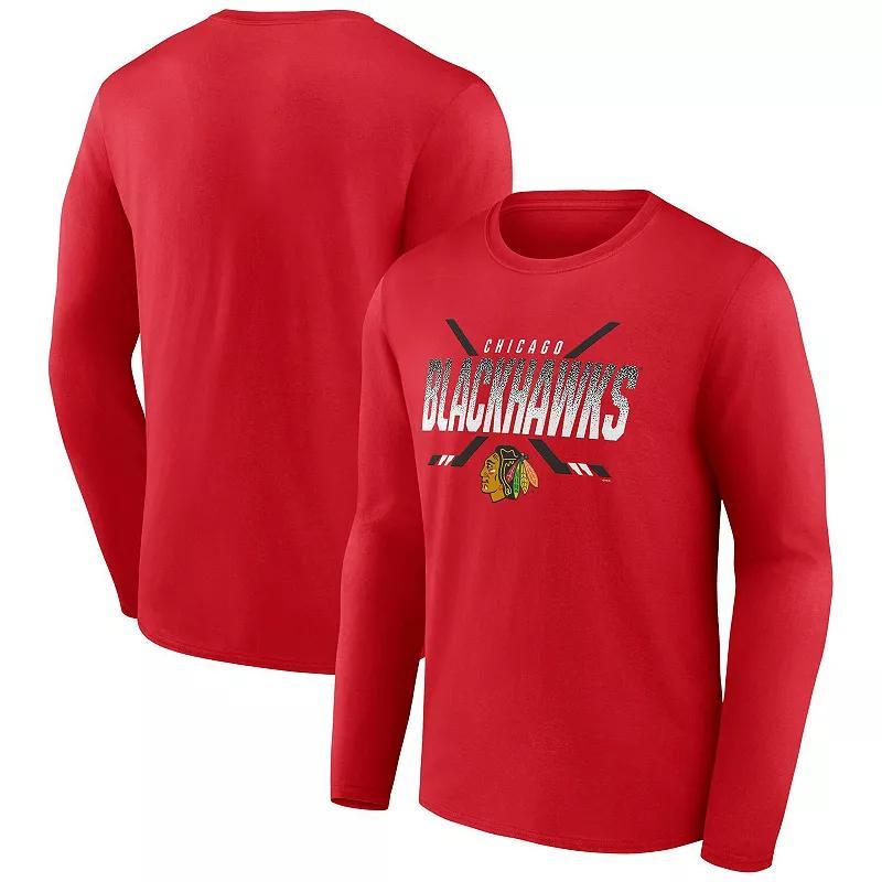 Mens Fanatics Branded Chicago Blackhawks Covert Long Sleeve T-Shirt Product Image