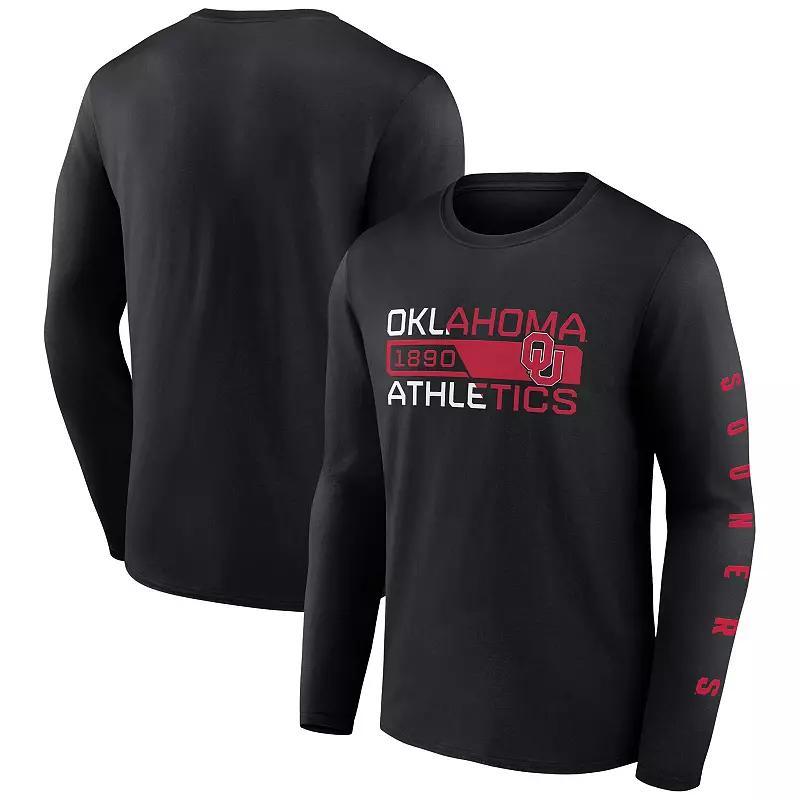 Mens Fanatics Black Oklahoma Sooners Broad Jump 2-Hit Long Sleeve T-shirt Product Image