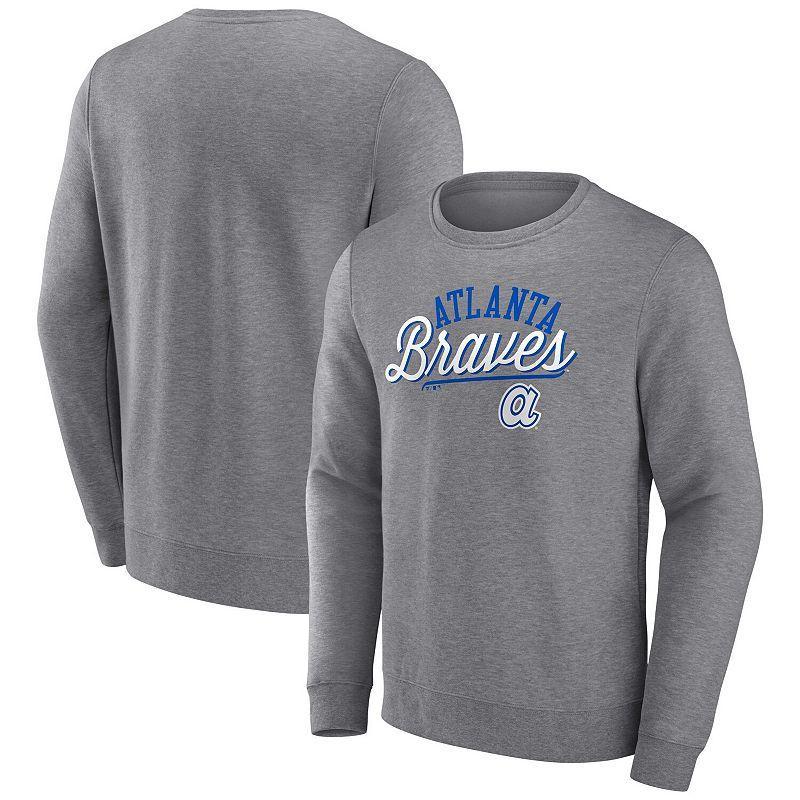 Mens Fanatics Heather Gray Atlanta Braves Simplicity Pullover Sweatshirt Product Image