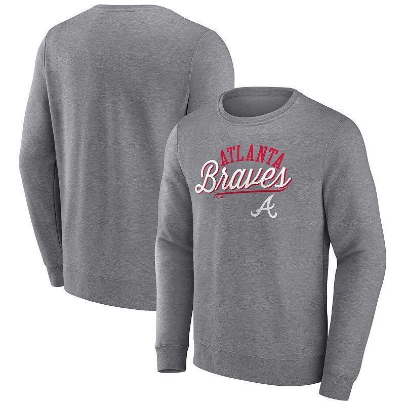 Mens Fanatics Heather Gray Atlanta Braves Simplicity Pullover Sweatshirt Product Image