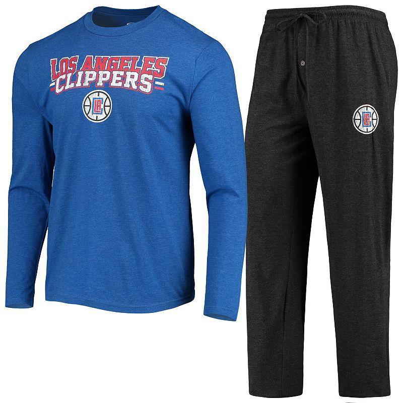 Mens Concepts Sport /Royal LA Clippers Long Sleeve T-Shirt & Pants Sleep Set Product Image