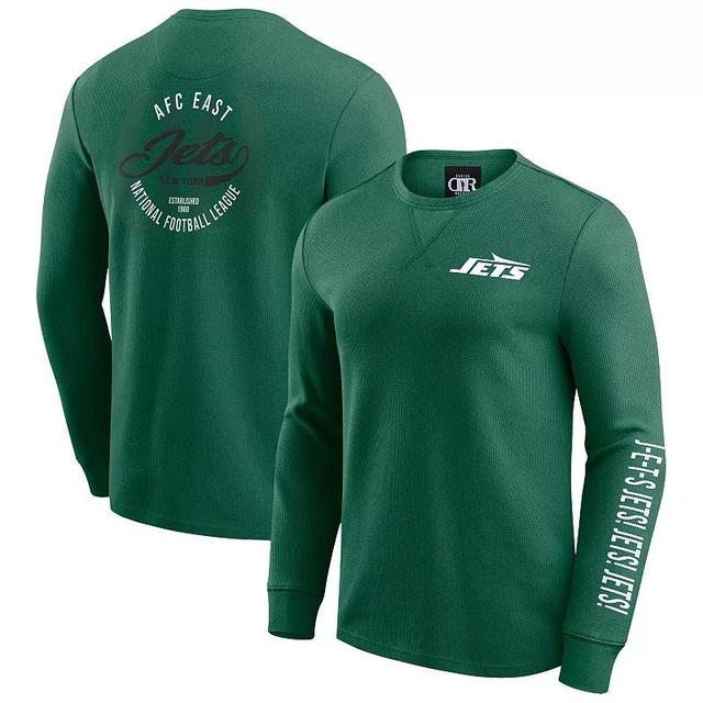 Mens Darius Rucker Collection by Fanatics New York Jets Washed Waffle-Knit Long Sleeve T-Shirt Product Image