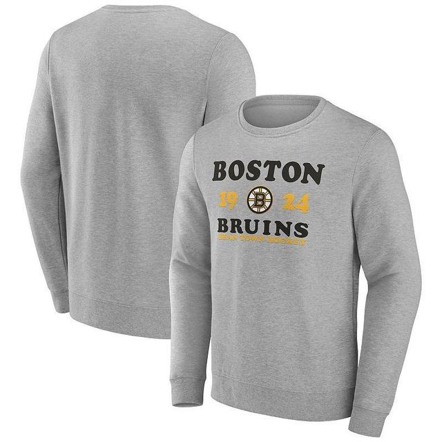 Mens Fanatics Branded Heather Charcoal Boston Bruins Fierce Competitor Pullover Sweatshirt Product Image