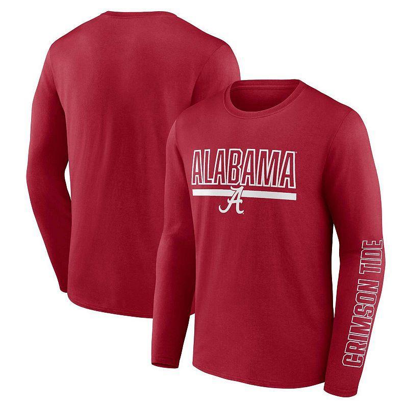 Mens Profile Crimson Alabama Crimson Tide Big & Tall Two-Hit Graphic Long Sleeve T-Shirt Product Image