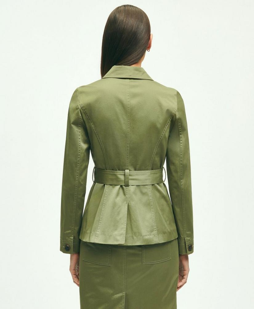 Stretch Cotton Twill Belted Safari Jacket Product Image