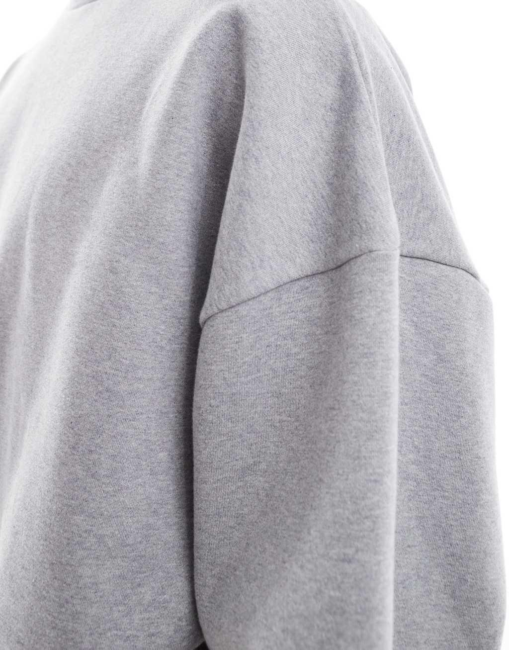 ASOS DESIGN premium heavyweight extreme oversized sweatshirt 400gsm in gray heather Product Image