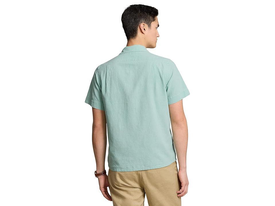 Men's Classic-fit Linen-cotton Camp Shirt In Beach Royal Product Image