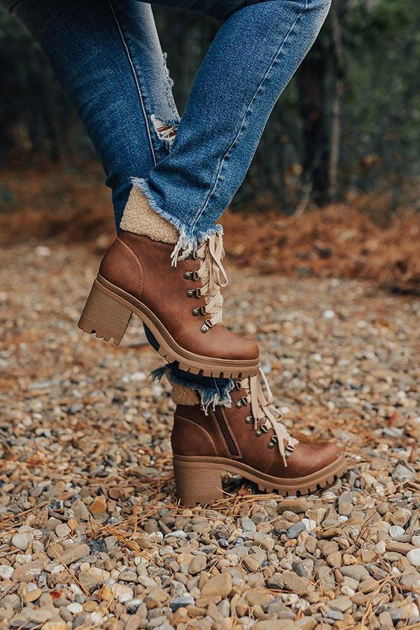 The Pine Faux Leather Bootie In Chocolate Product Image