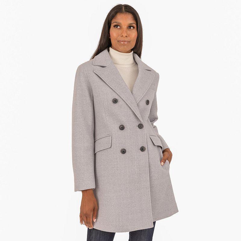 Womens Fleet Street Faux Wool Melange Coat Product Image