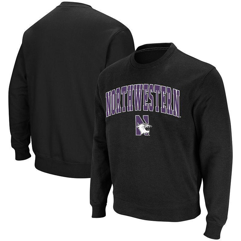 Mens Colosseum Northwestern Wildcats Arch & Logo Crew Neck Sweatshirt Product Image