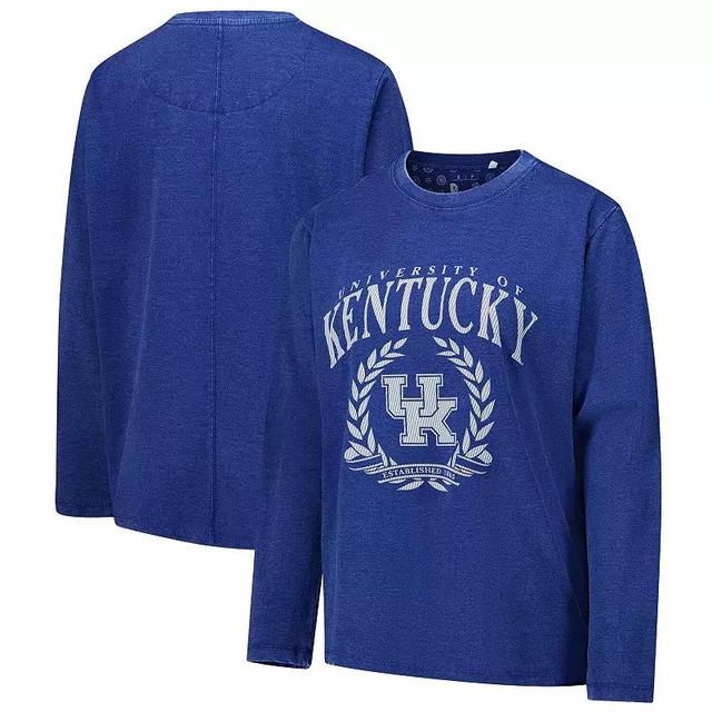 Womens Pressbox Royal Kentucky Wildcats Chandler Olive Leaf Arch Long Sleeve T-Shirt Product Image