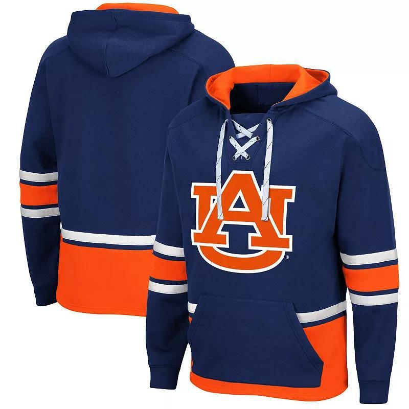 Mens Colosseum Auburn Tigers Lace Up 3.0 Pullover Hoodie Blue Product Image