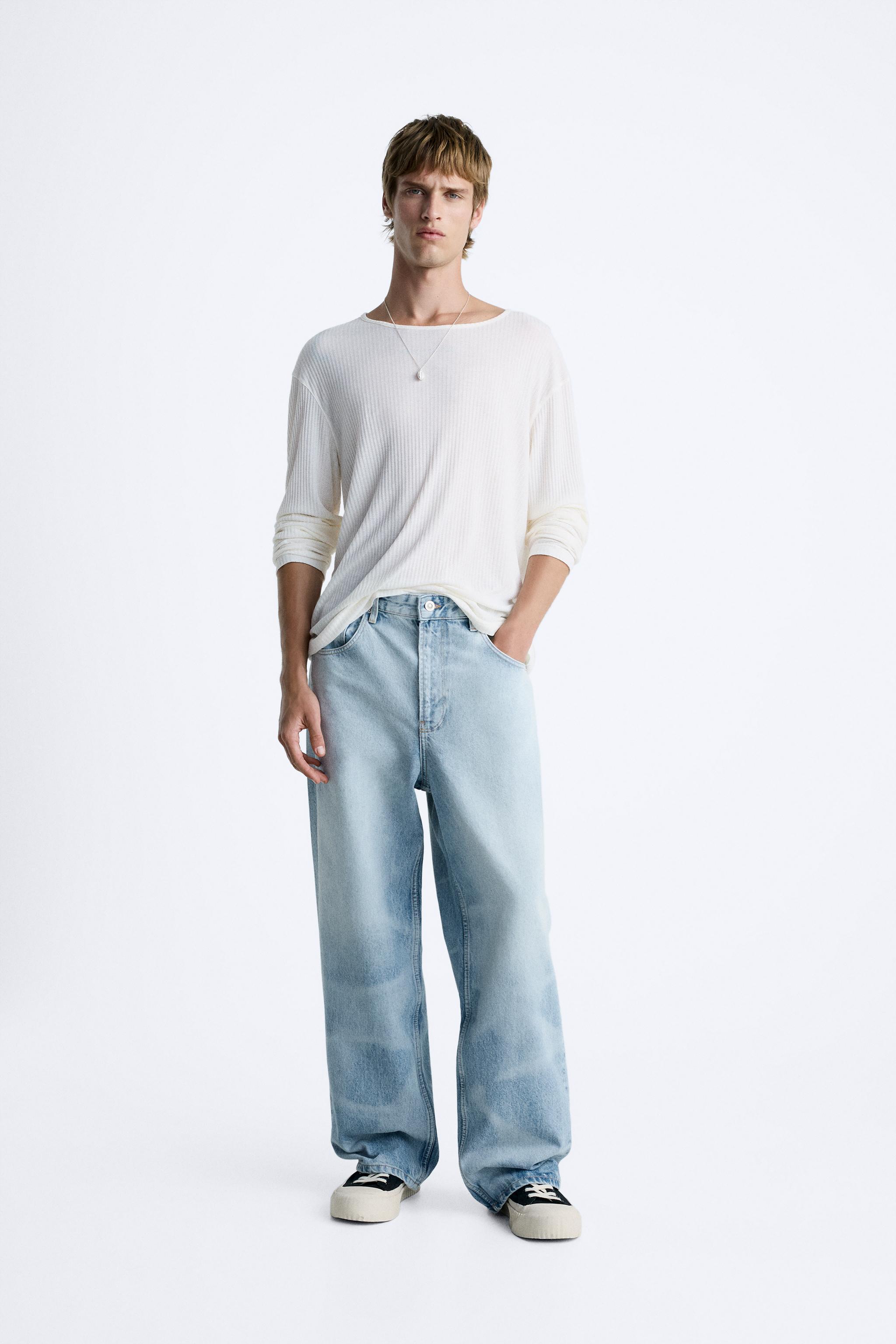 LASER WASHED BAGGY JEANS Product Image