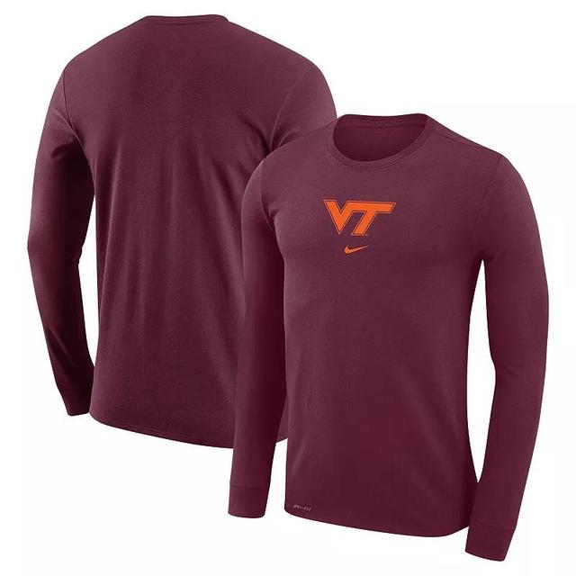 Mens Nike Maroon Virginia Tech Hokies Basketball Shootaround Long Sleeve T-Shirt Product Image