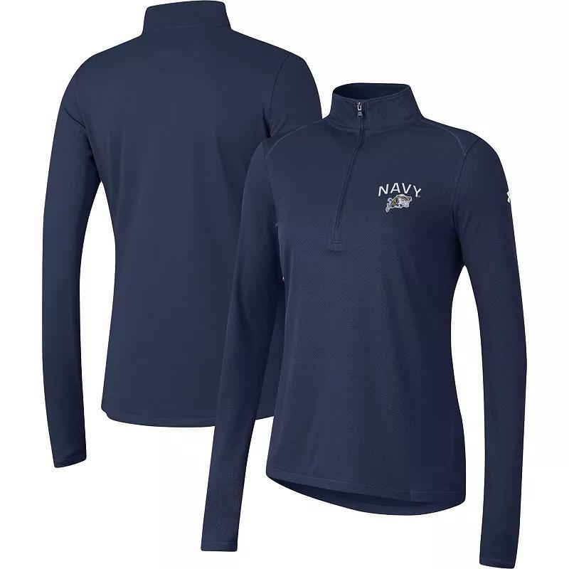 Womens Under Armour Midshipmen Tech Mesh Quarter-Zip Top Blue Product Image