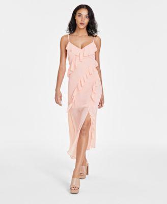 Petite Ruffle Trim Sleeveless Maxi Dress, Created for Macy's Product Image