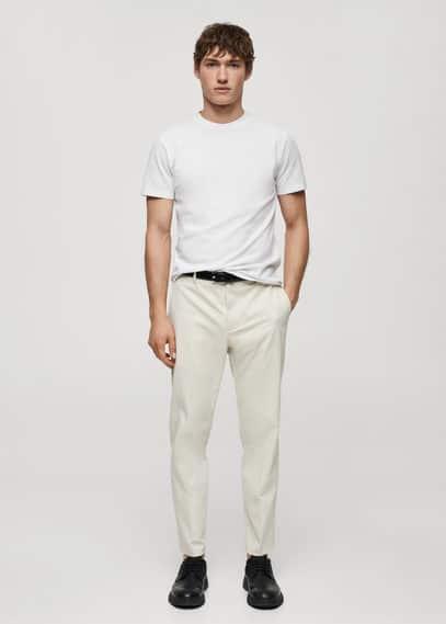 MANGO MAN - Slim fit technical fabric pants light/pastel greyMen Product Image