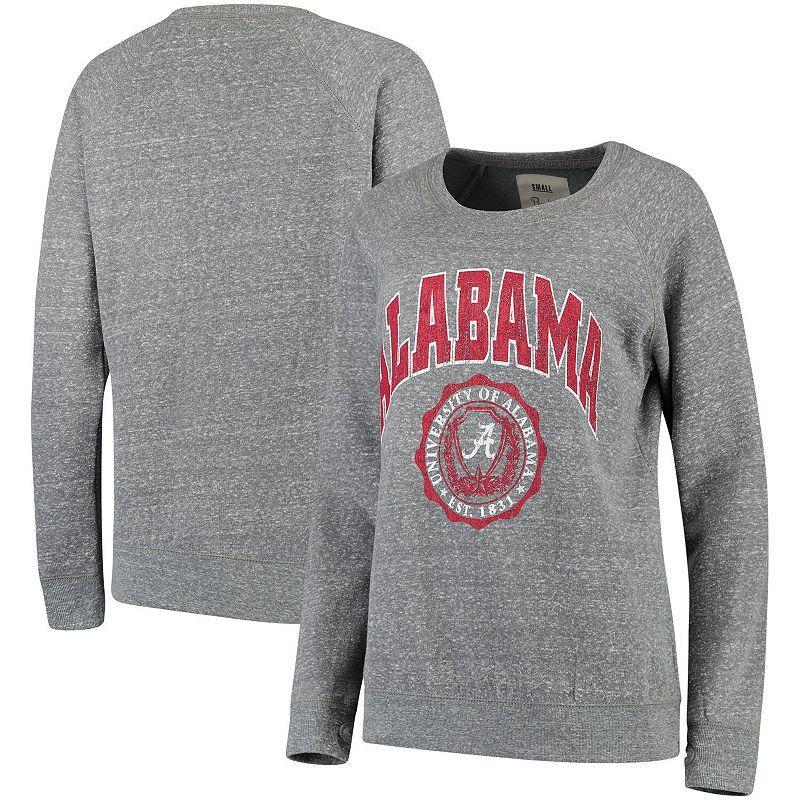 Womens Pressbox Heathered Gray Alabama Crimson Tide Edith Vintage Knobi Pullover Sweatshirt Product Image