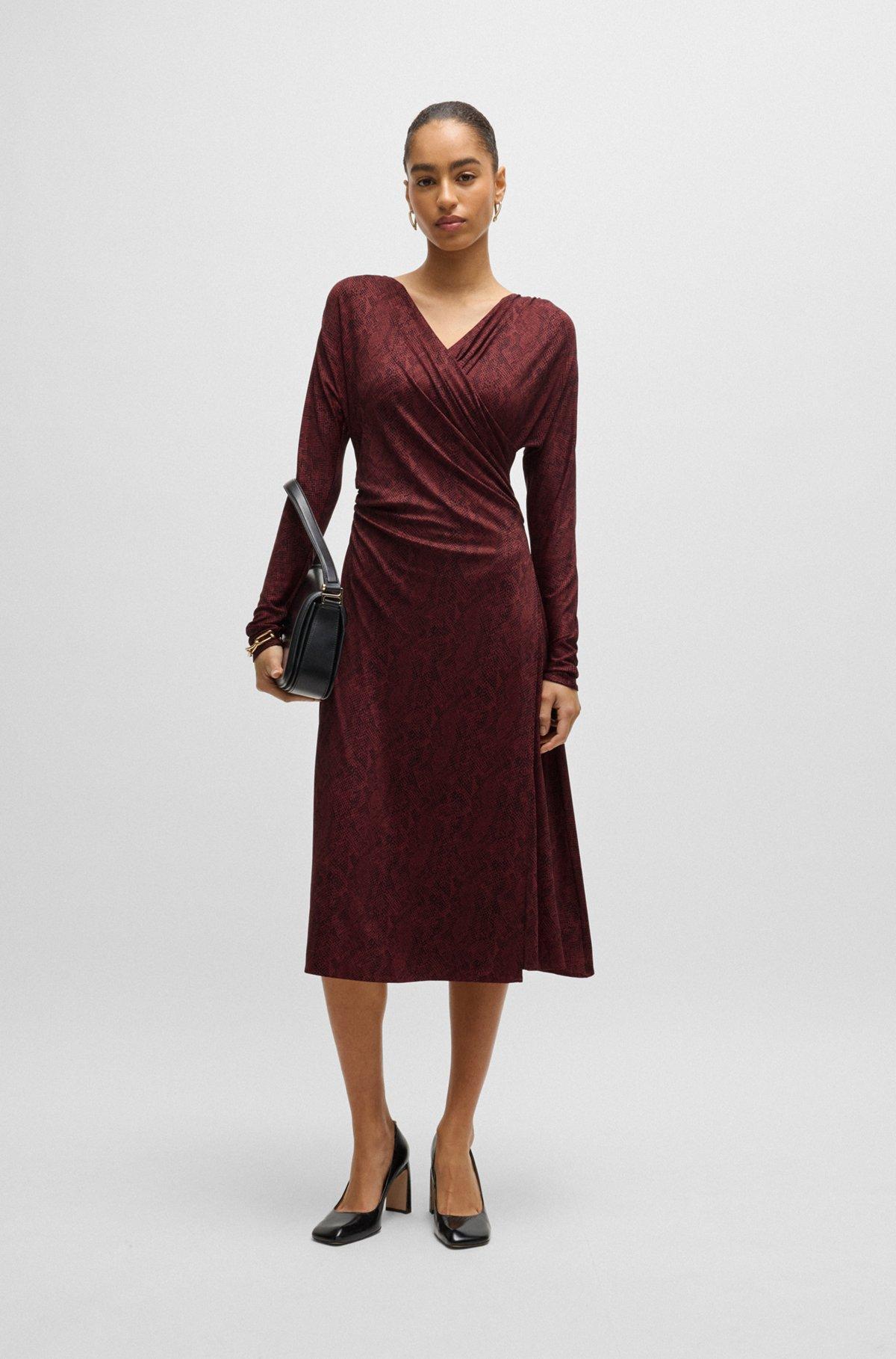 Wrap-front dress in knitted jersey Product Image