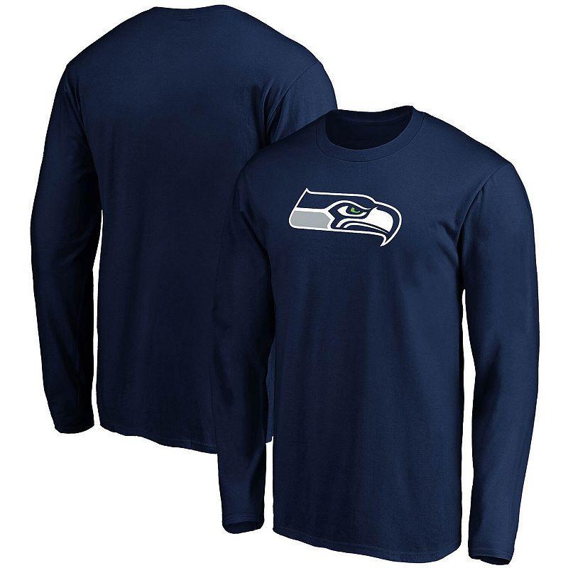 Men's Fanatics Branded College Navy Seattle Seahawks Big & Tall Primary Team Logo Long Sleeve T-Shirt Product Image