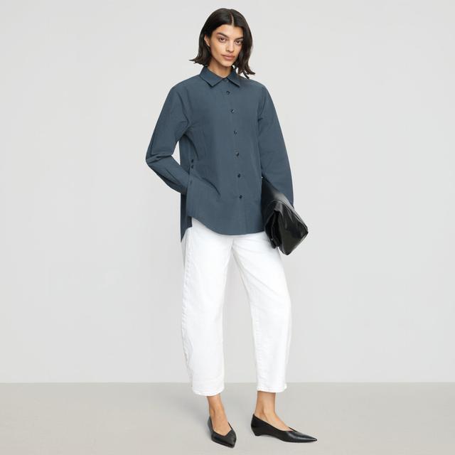 Phoebe Side-Button Tulip-Hem Shirt Product Image