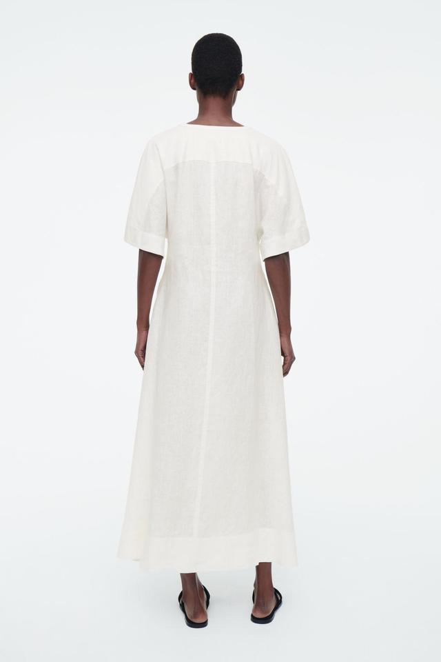 PLEATED A-LINE MIDI SHIRT DRESS Product Image