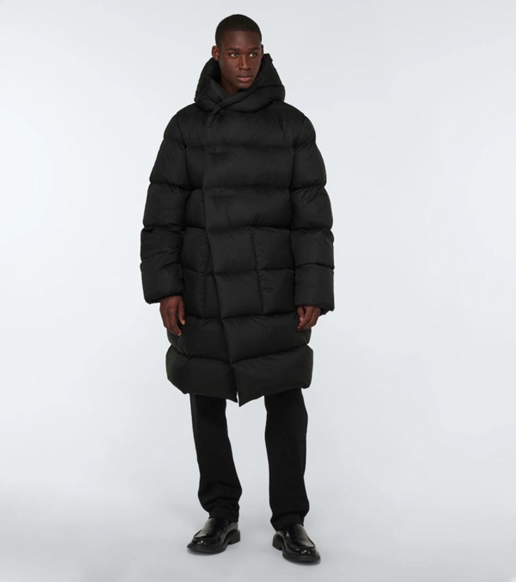 RICK OWENS Wrap-front Hooded Quilted Down Coat In Black Product Image