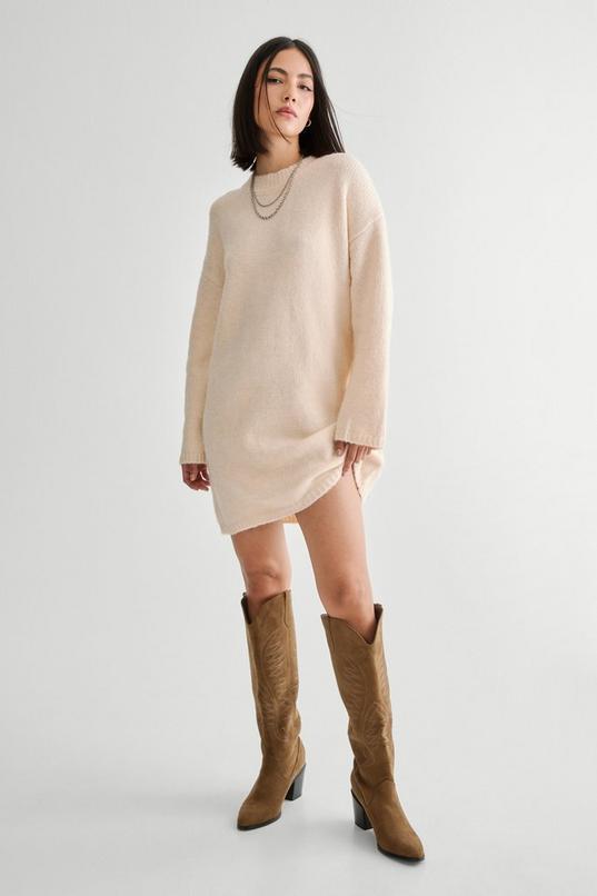 Crew Neck Sweater Dress Product Image