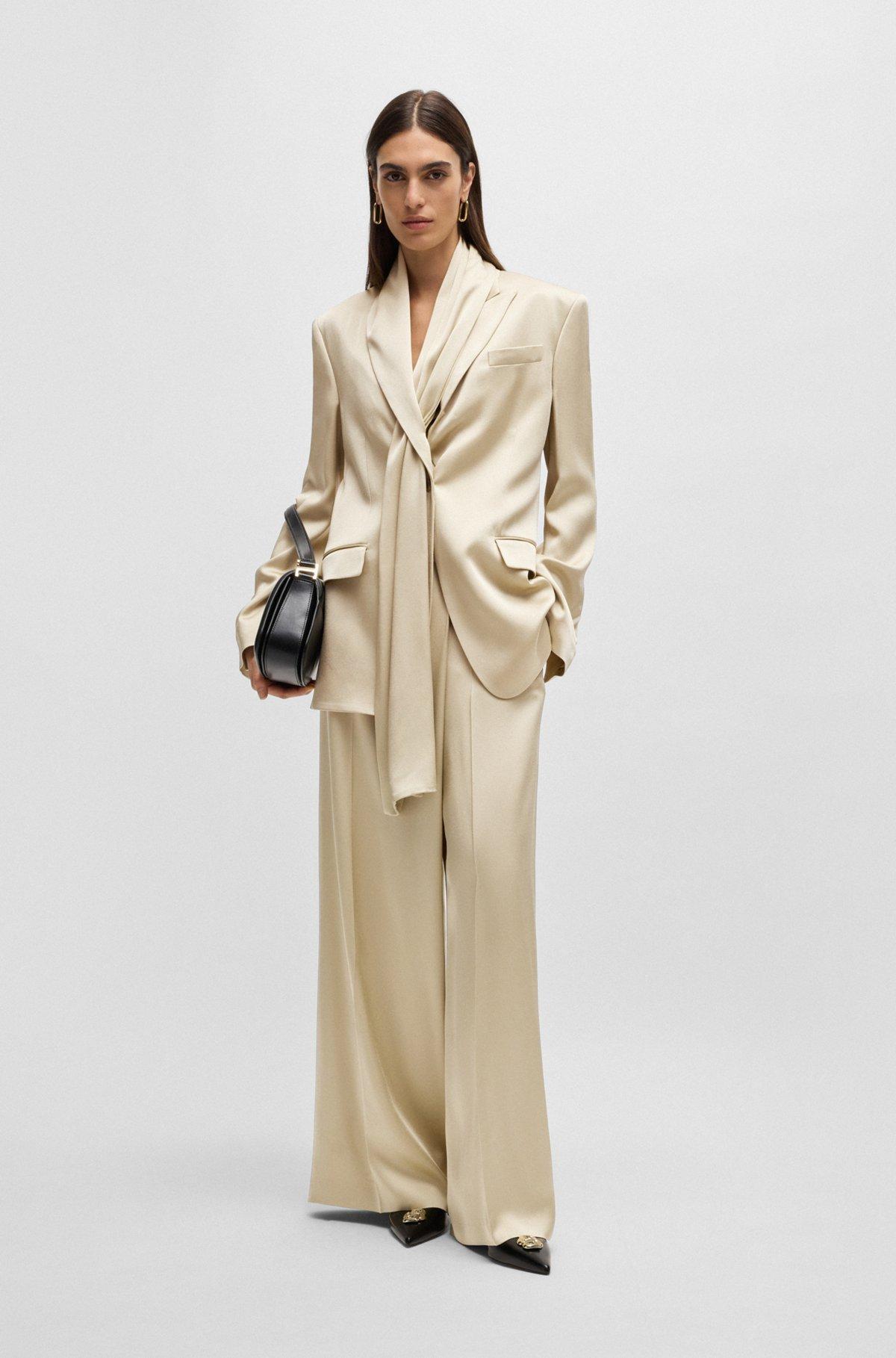 Regular-fit wide-leg trousers with wrap effect Product Image