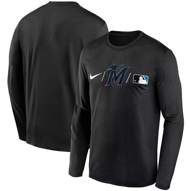 Mens Nike Miami Marlins Authentic Collection Team Legend Performance Long Sleeve T-Shirt Product Image